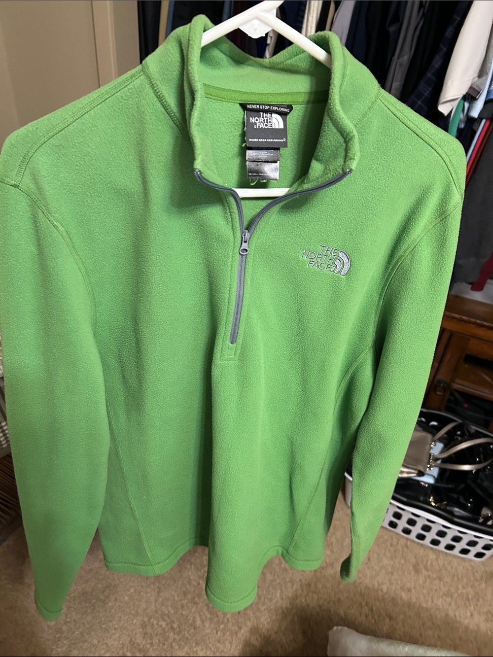 The North Face Men’s Lime Green Half-Zip Fleece Pullover
